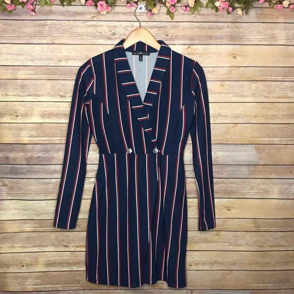 🌷5 for $25 Derek Heart Striped Wrap Dress